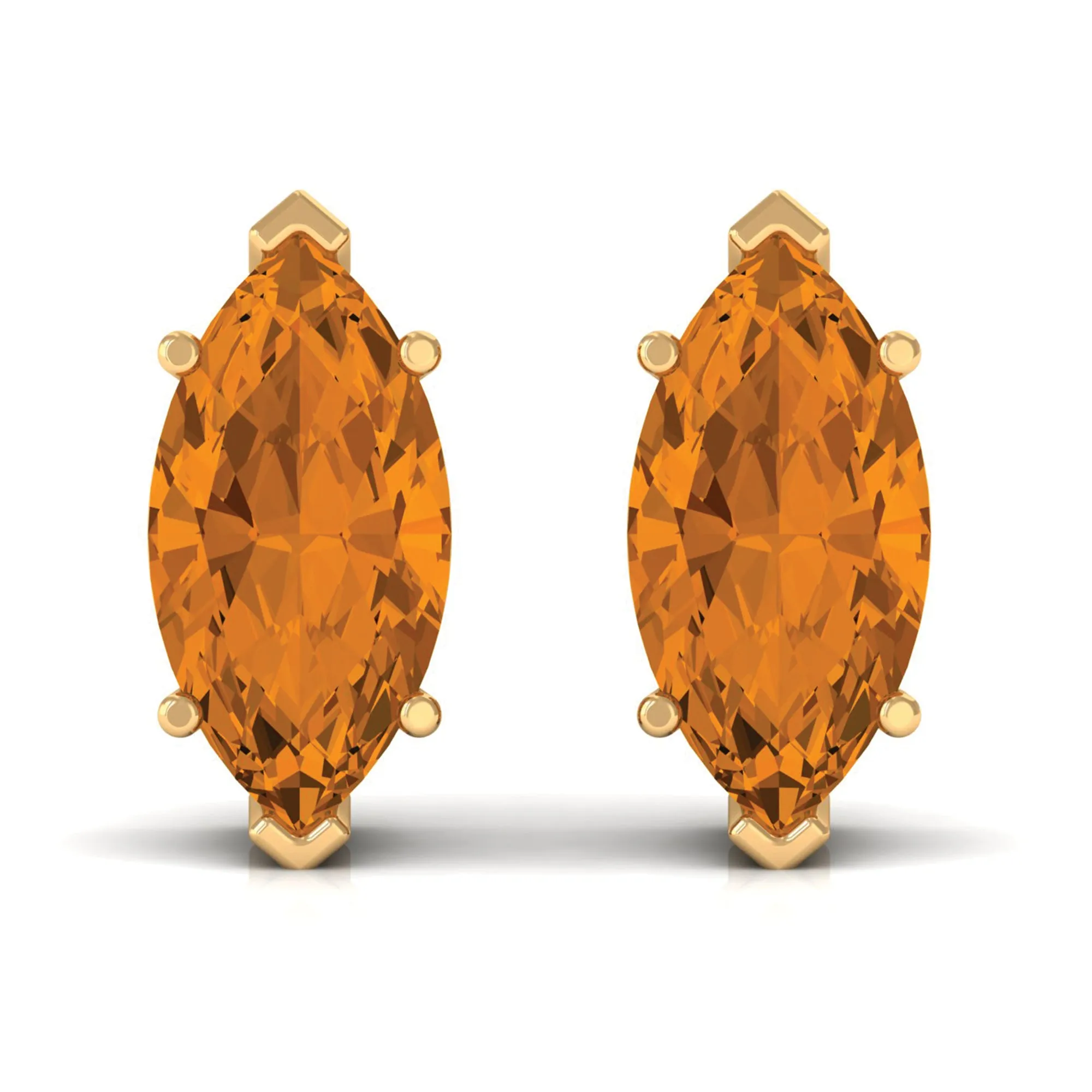 1 CT Marquise Cut Citrine Stud Earrings