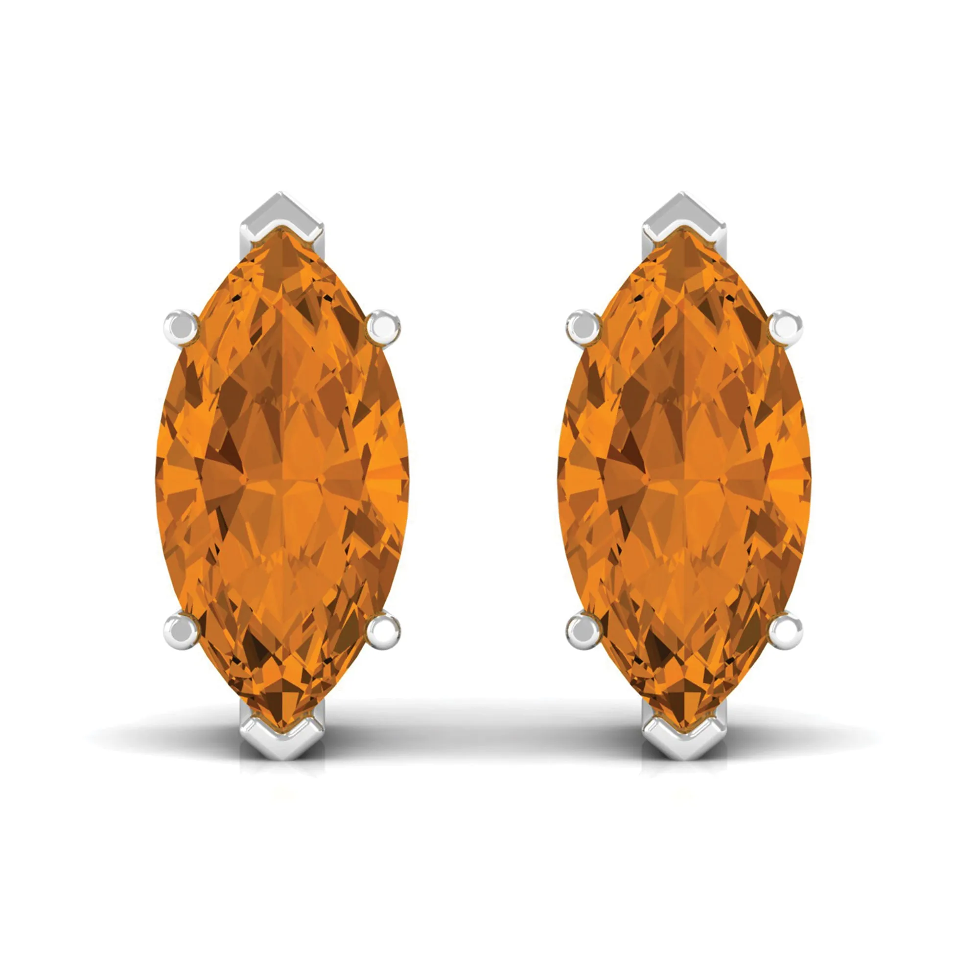 1 CT Marquise Cut Citrine Stud Earrings