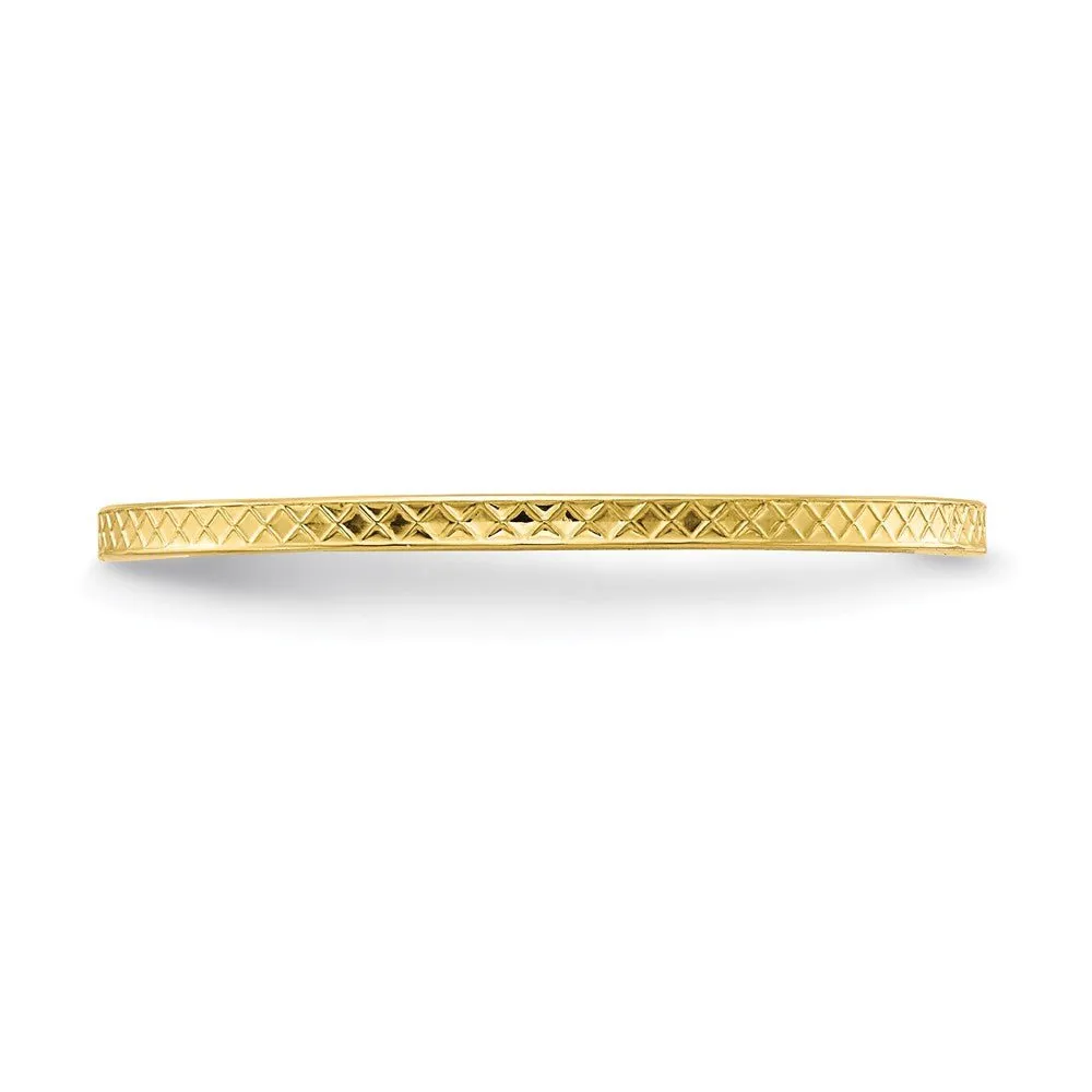 1.2mm 10k Yellow Gold Crisscross Flat Stackable Band