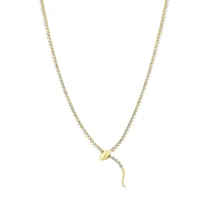 14k Diamond Tennis Snake Necklace