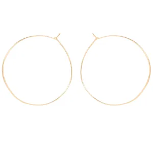 14k Extra Large Hammered Hoops