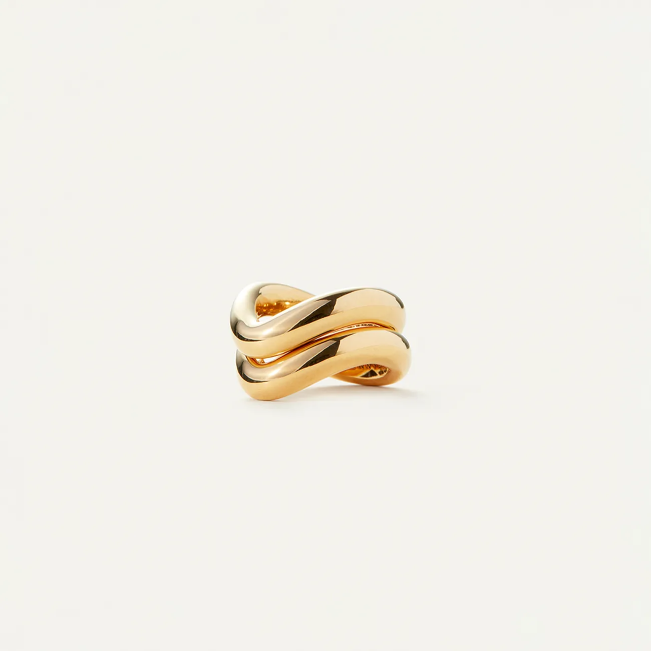 14K Gold Stackable Ola Ring Set of 2