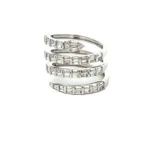 14k White Gold Diamond Snake Ring