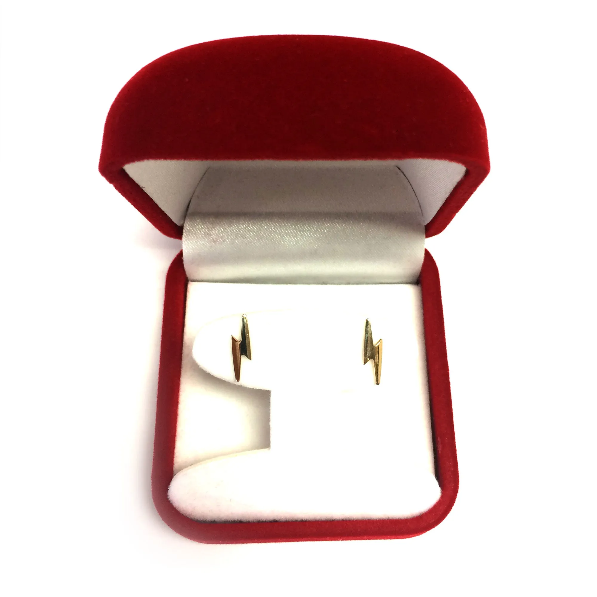 14k Yellow Gold Lighting Bold Stud Earrings