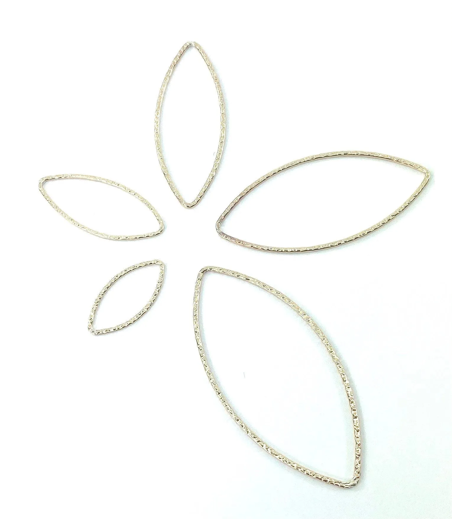 14KGF Leaf Shape, textured finished, 14K gold filled