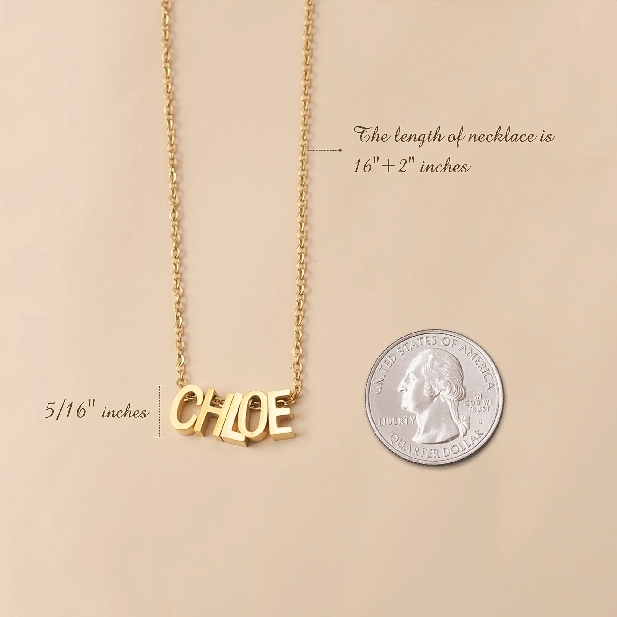 18k Gold Plated Letter Charm Necklace