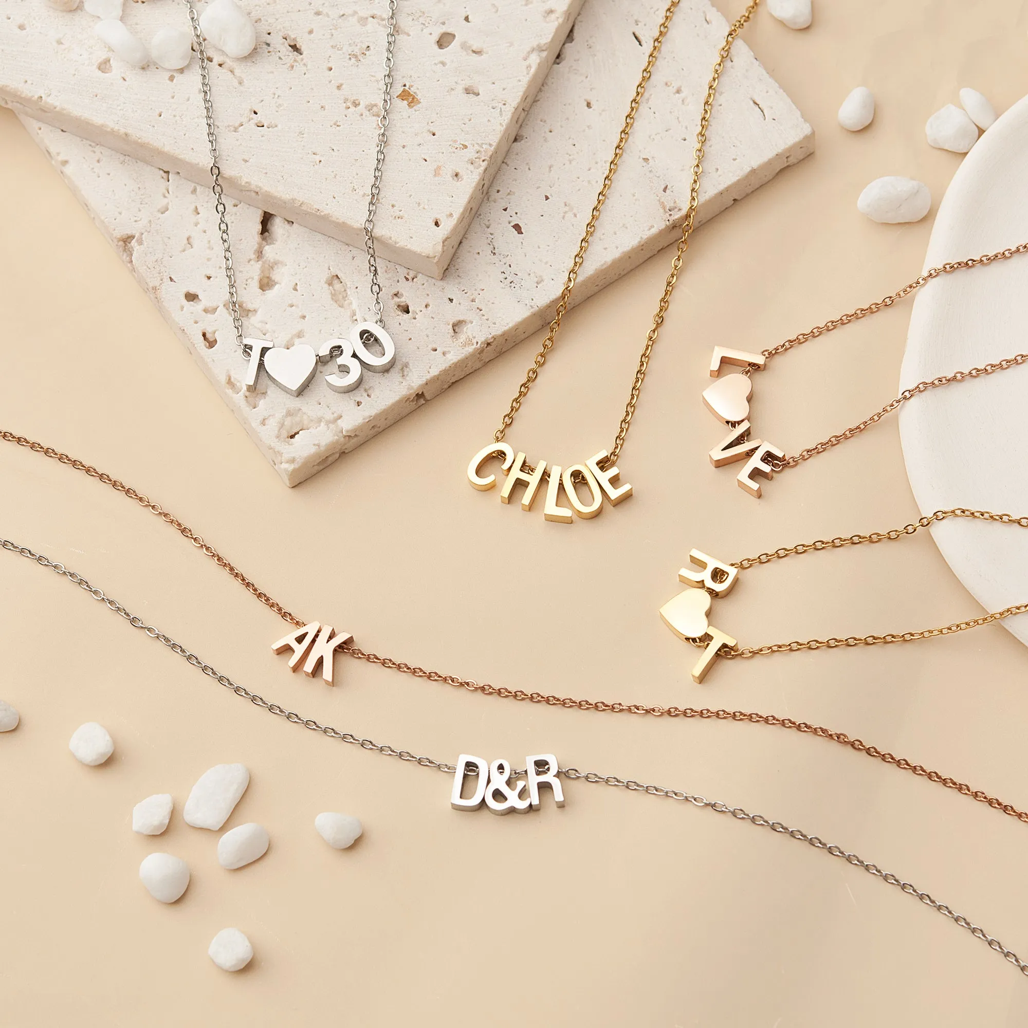 18k Gold Plated Letter Charm Necklace