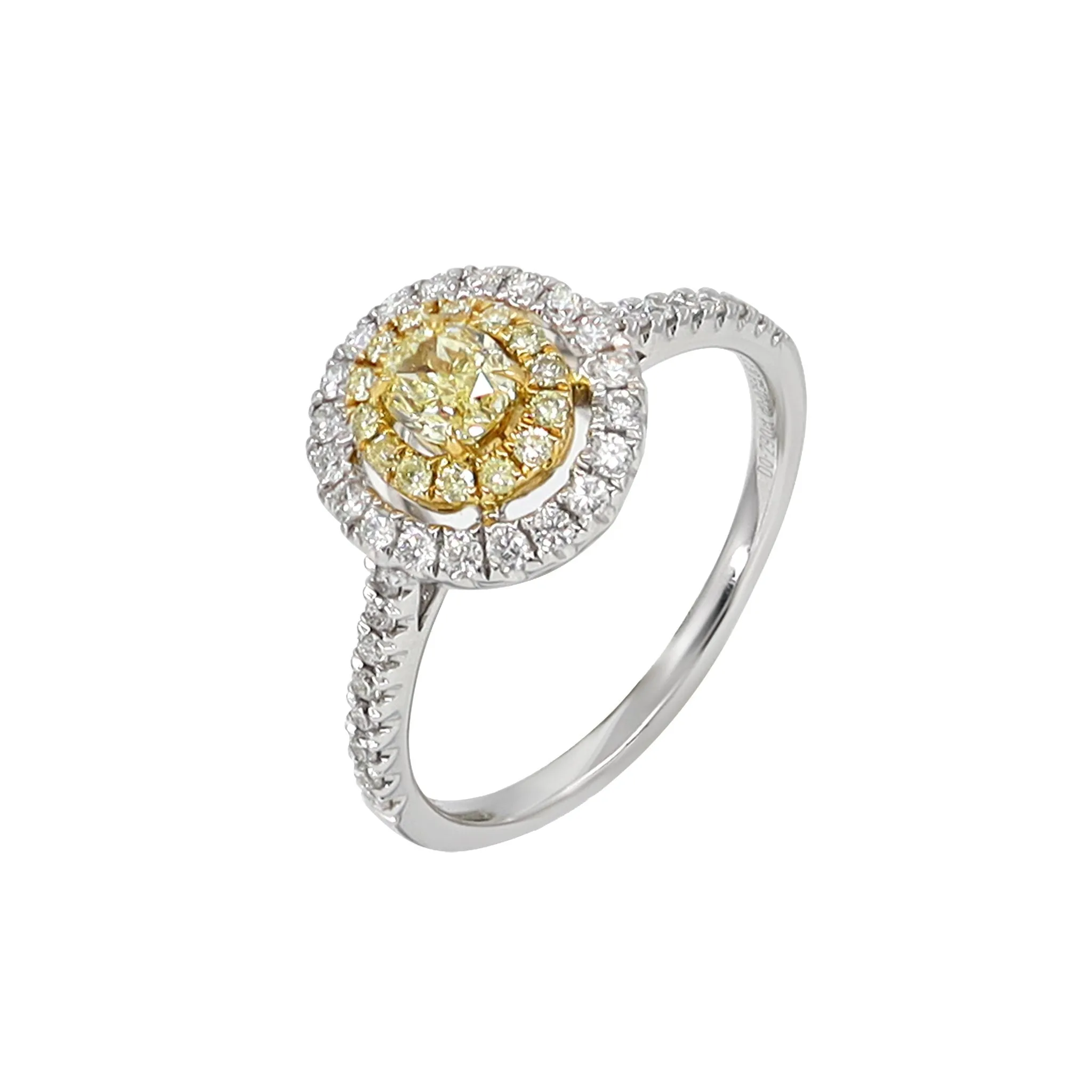 18K White Gold Yellow Diamond Ring - 20733315