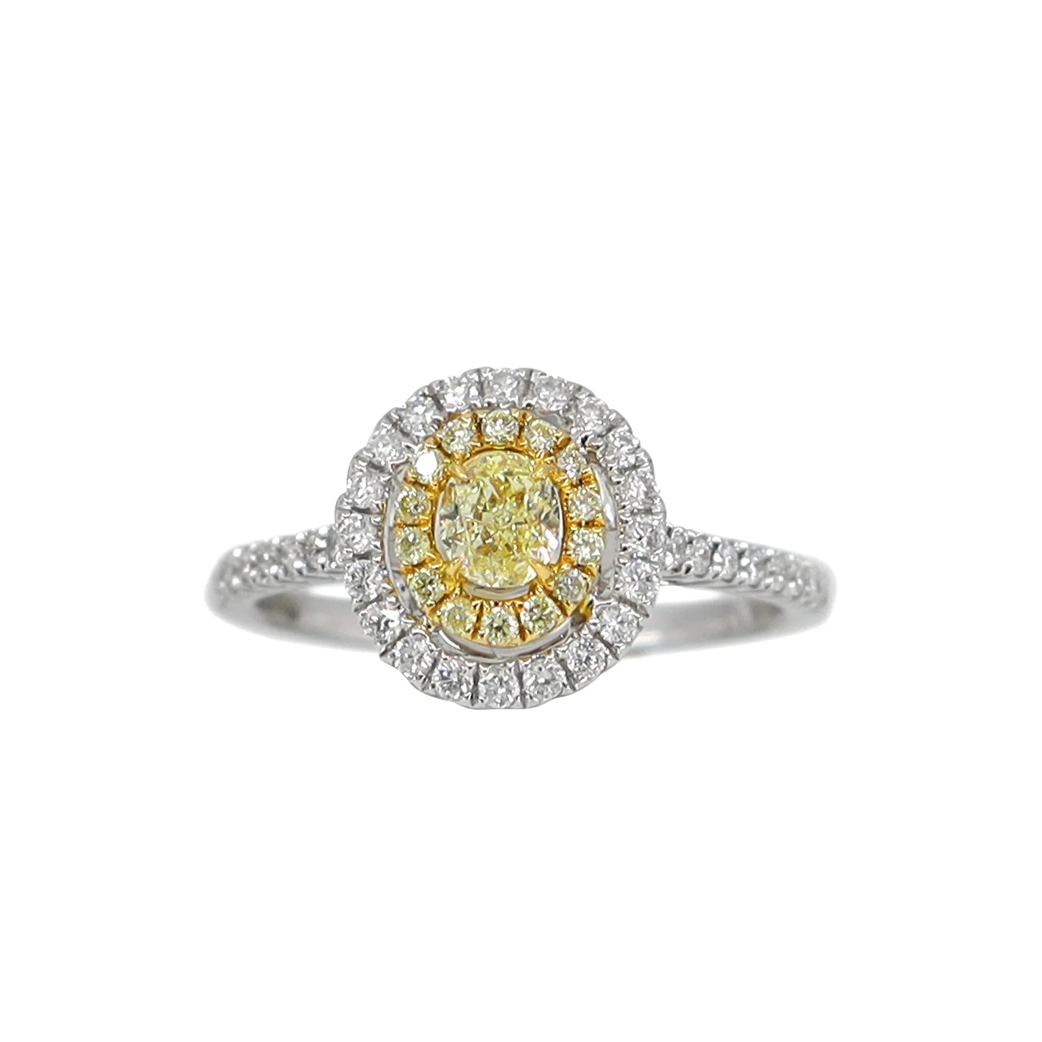 18K White Gold Yellow Diamond Ring - 20733315