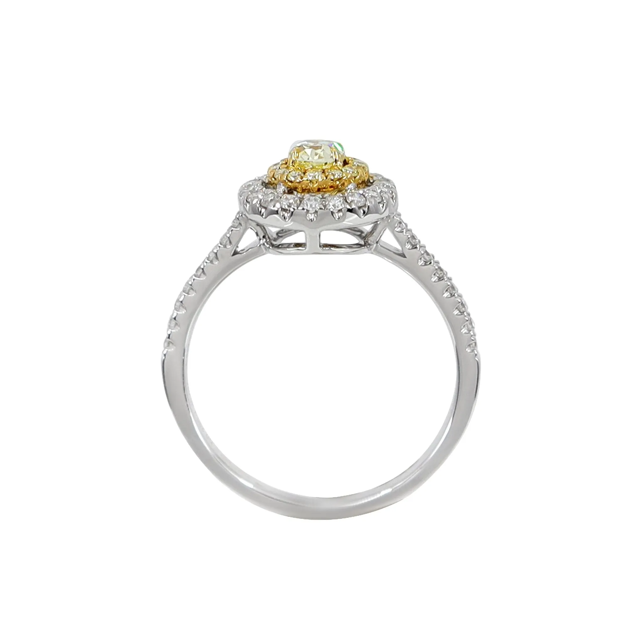 18K White Gold Yellow Diamond Ring - 20733315