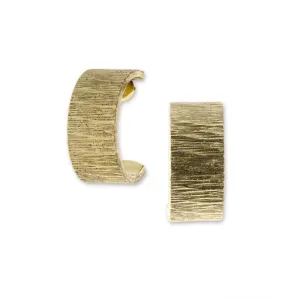 2028 Jewelry Gold Brushed Finish Half-Hoop Earrings