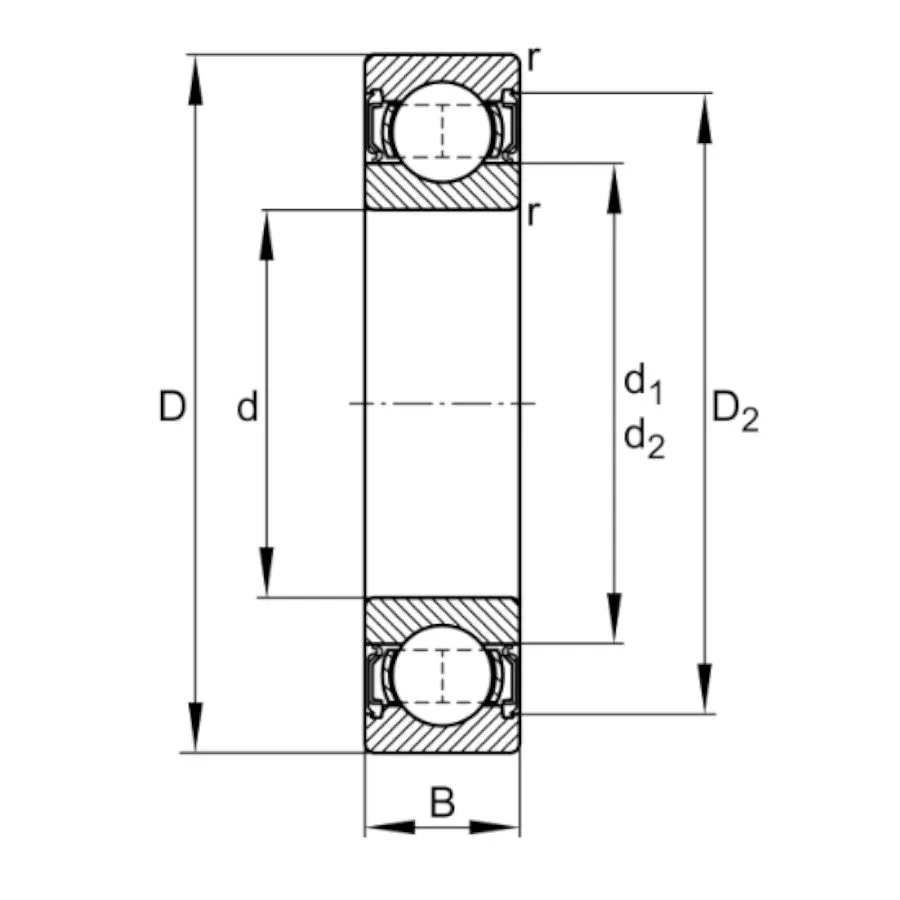 6301-2RSR FAG Sealed Deep Groove Ball Bearing 12x37x12mm