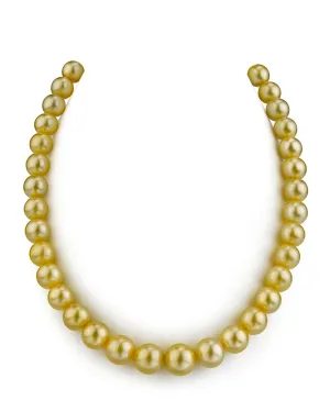 9-11mm Golden South Sea Pearl Necklace - AAAA Quality