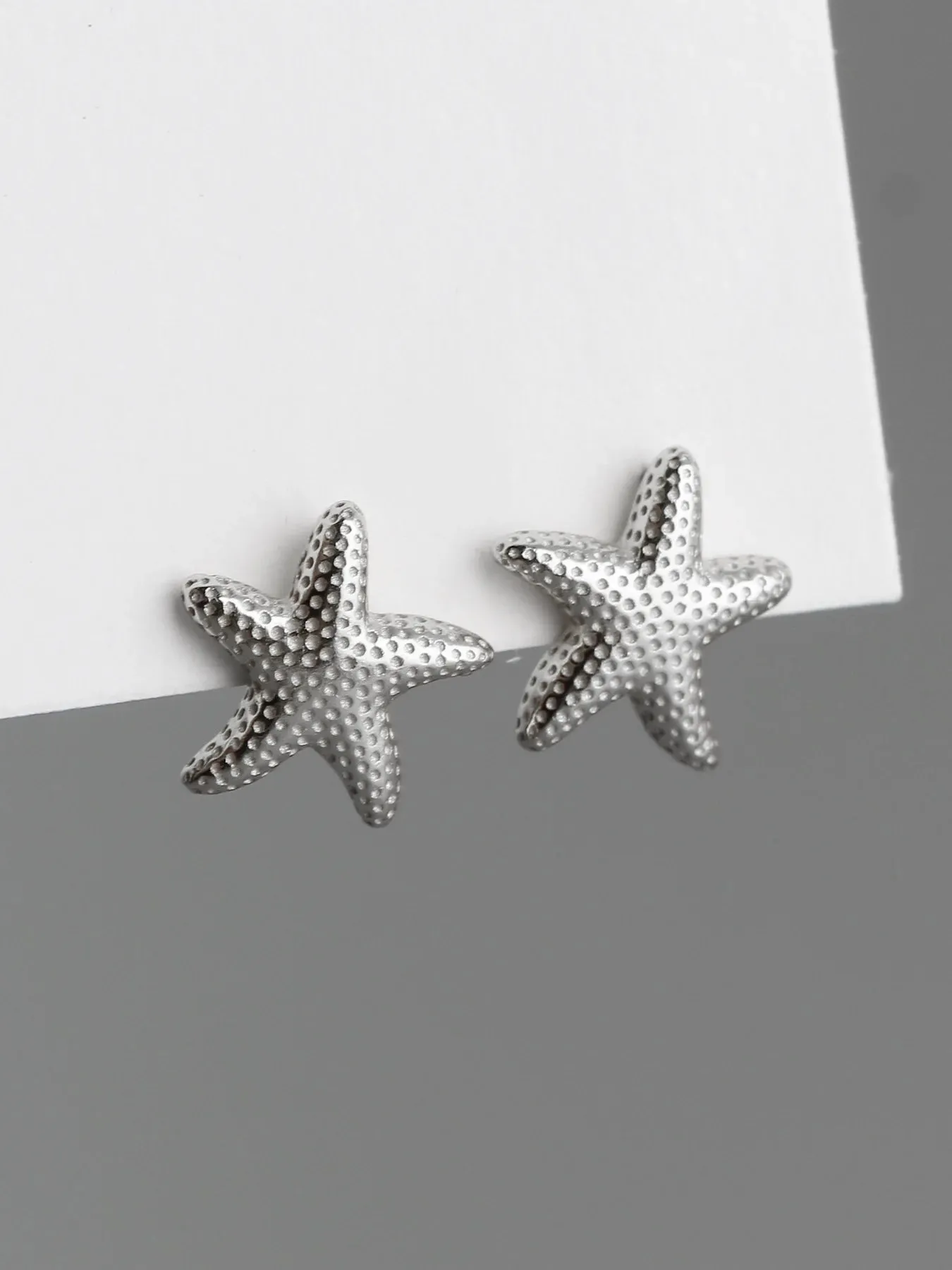 925 Sterling Silver Stud Earrings Charm Jewelry - Light Starfish - MD401