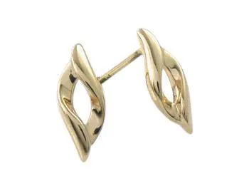 9ct Gold Open Leaf Stud Earrings