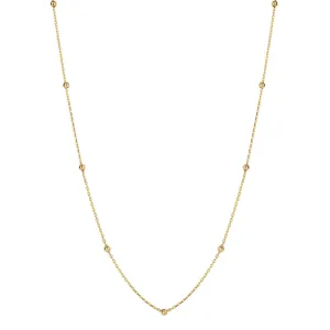 9ct Yellow Gold Polished Ball Station Necklace GN365