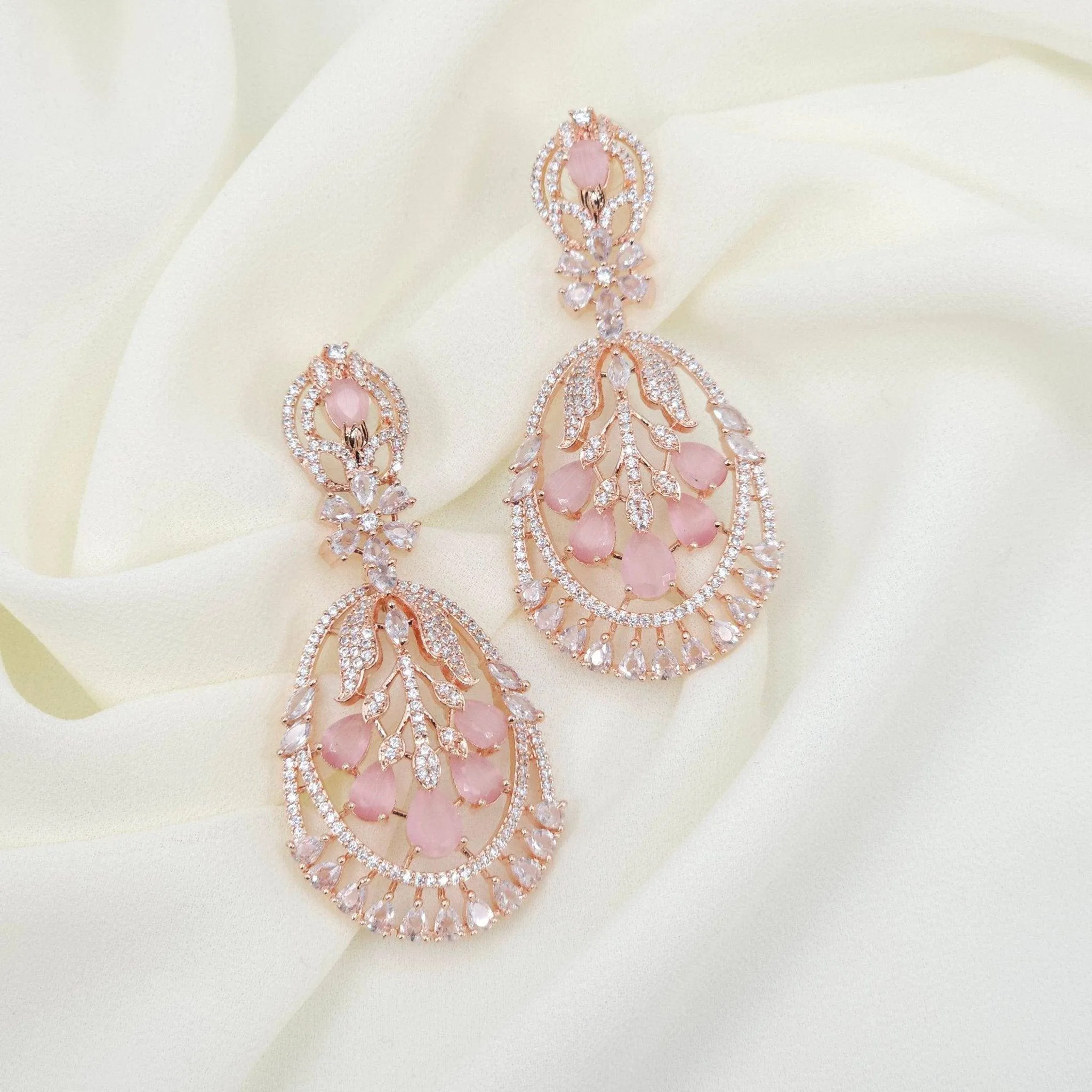 American Diamond Dangle Earrings