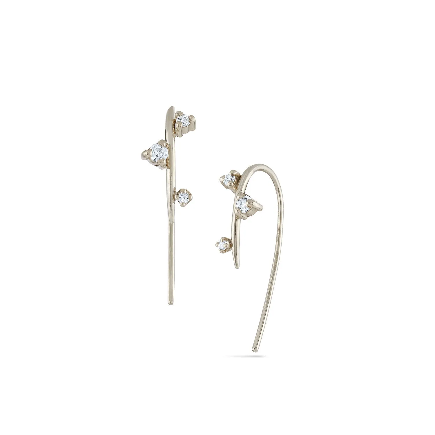 Andromeda Scattered Diamond Hook Earrings