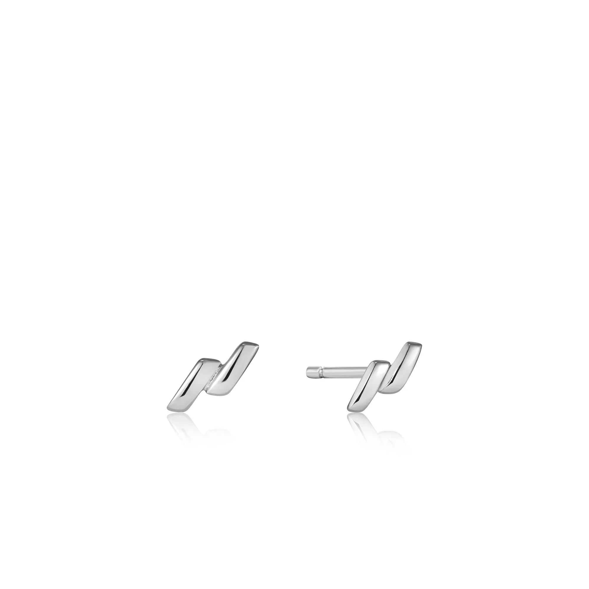 Ania Haie Silver Smooth Twist Stud Earrings