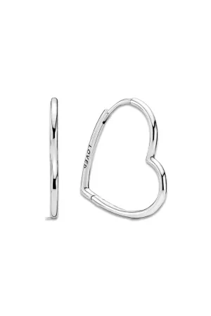 Asymmetrical Heart Hoop Earrings