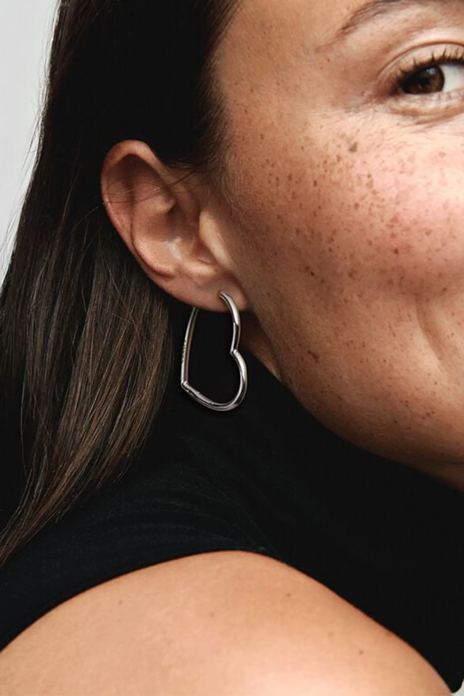 Asymmetrical Heart Hoop Earrings