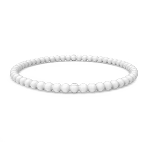 Beaded Stackable Silicone Bracelet - White