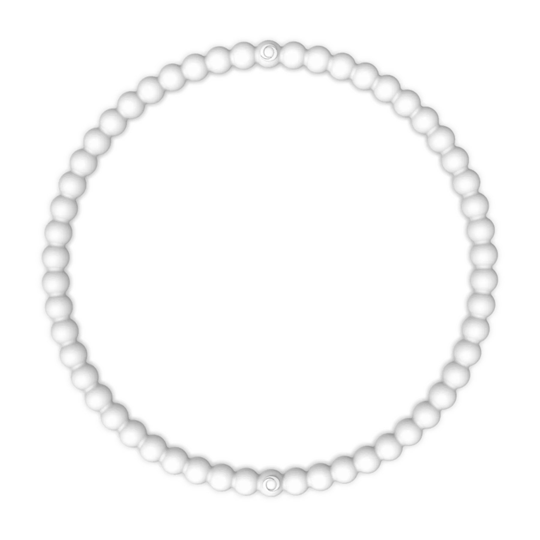 Beaded Stackable Silicone Bracelet - White