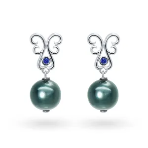 Bespoke Tahitian Black Pearl Drop Earring Set