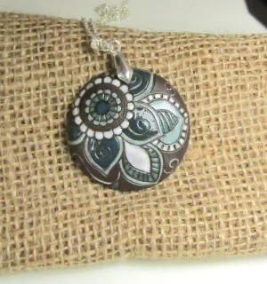 Black & White Artisan Pendant Necklace