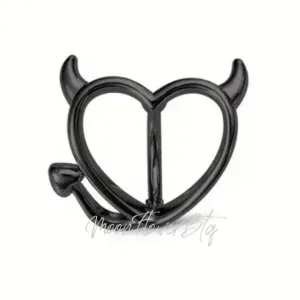 Black Devil Heart Navel Belly Button Ring