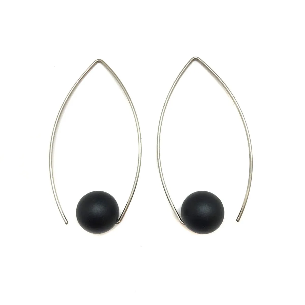 Black Inverted Sphere Earrings