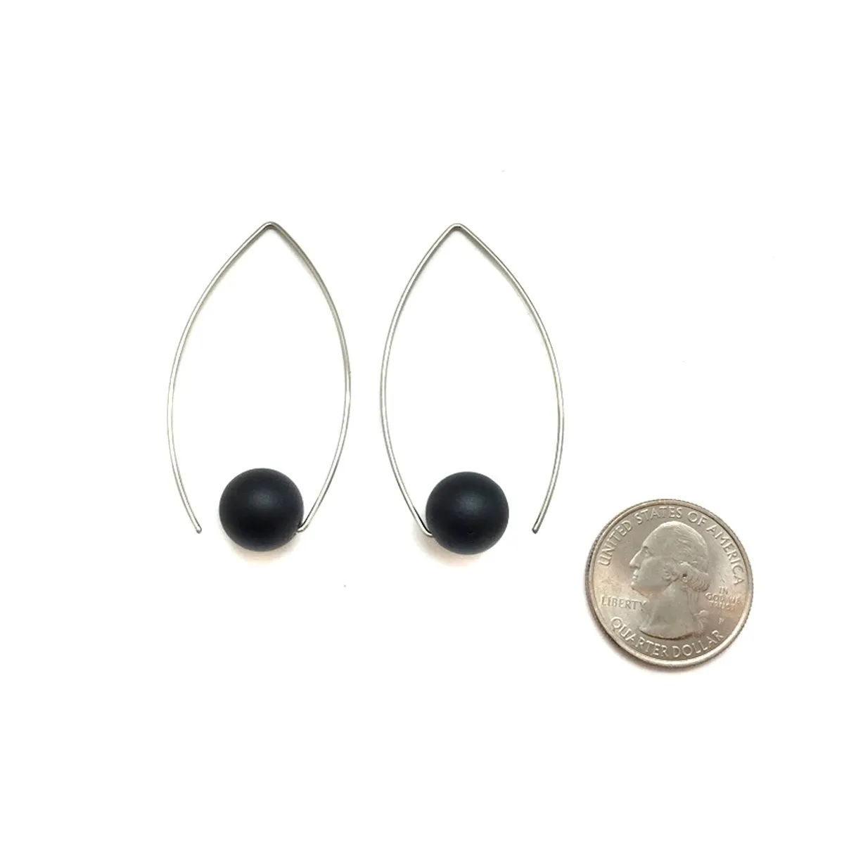 Black Inverted Sphere Earrings