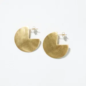 Brass Piece of Pie Hoop Earrings