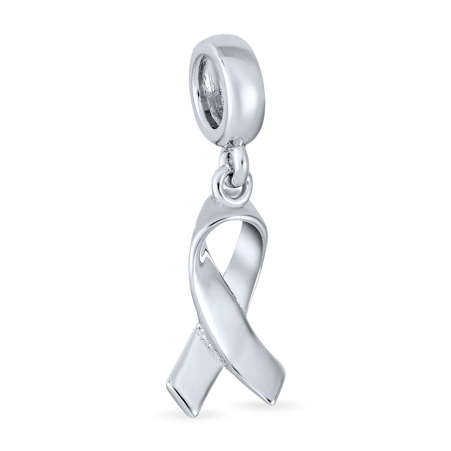 Breast Cancer Survivor Hope Dangle Charm Bead - Sterling Silver Symbolic Jewelry