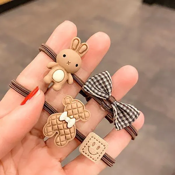 Brown Japanese Accessories Cute Animal Hair Rings Decorative Hair Rings AC-000013