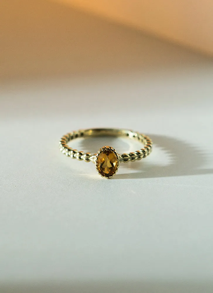 Caes citrine november birthstone ring 14k gold