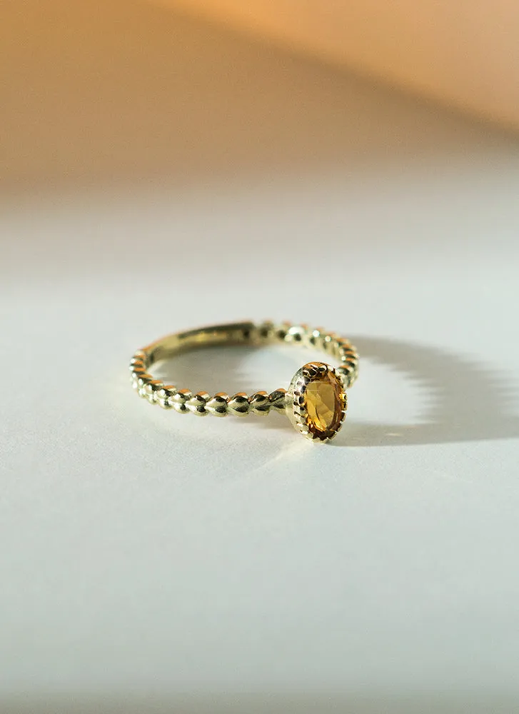 Caes citrine november birthstone ring 14k gold