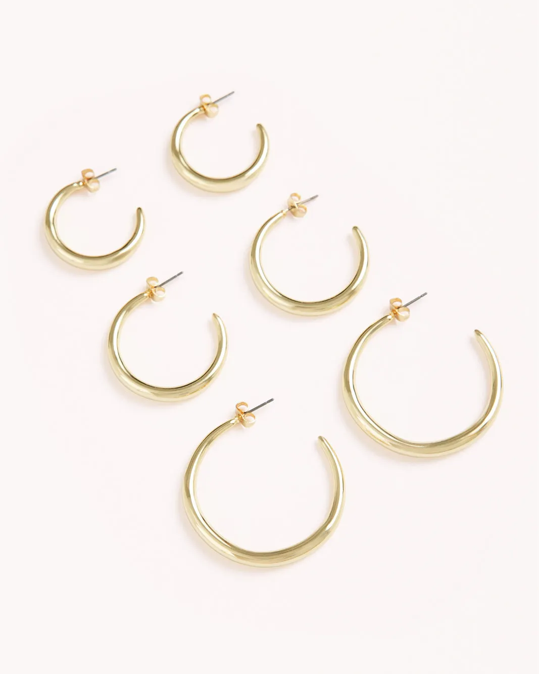 CARISSA EARRINGS 3 PACK - GOLD PLATED 18K