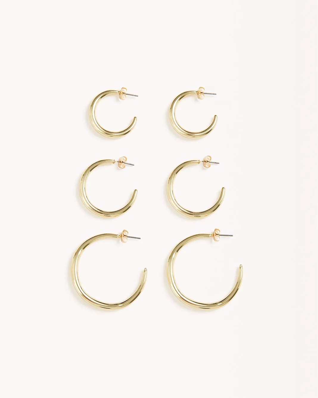 CARISSA EARRINGS 3 PACK - GOLD PLATED 18K