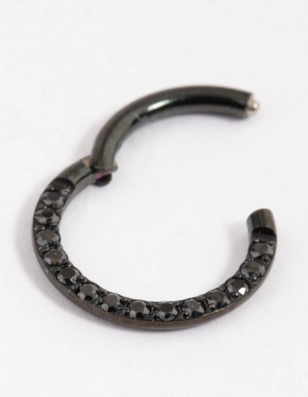 Coated Black Titanium Clicker Ring 8mm