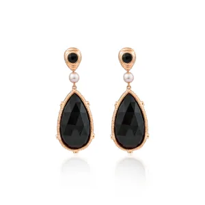 Convertible Black Onyx & Guava Quartz Earring