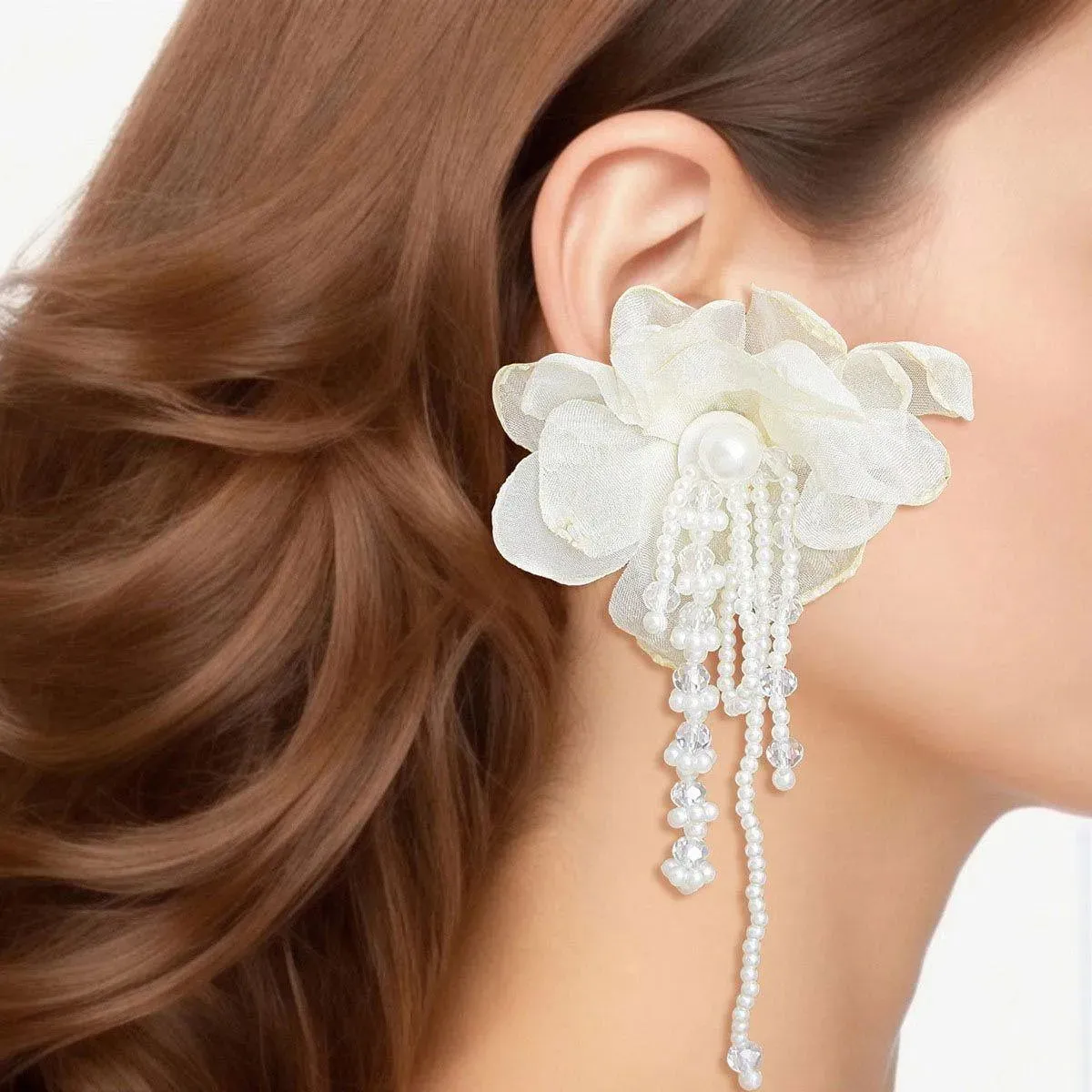 Cream Flower Bead Drop Earrings: Your New Style Statement