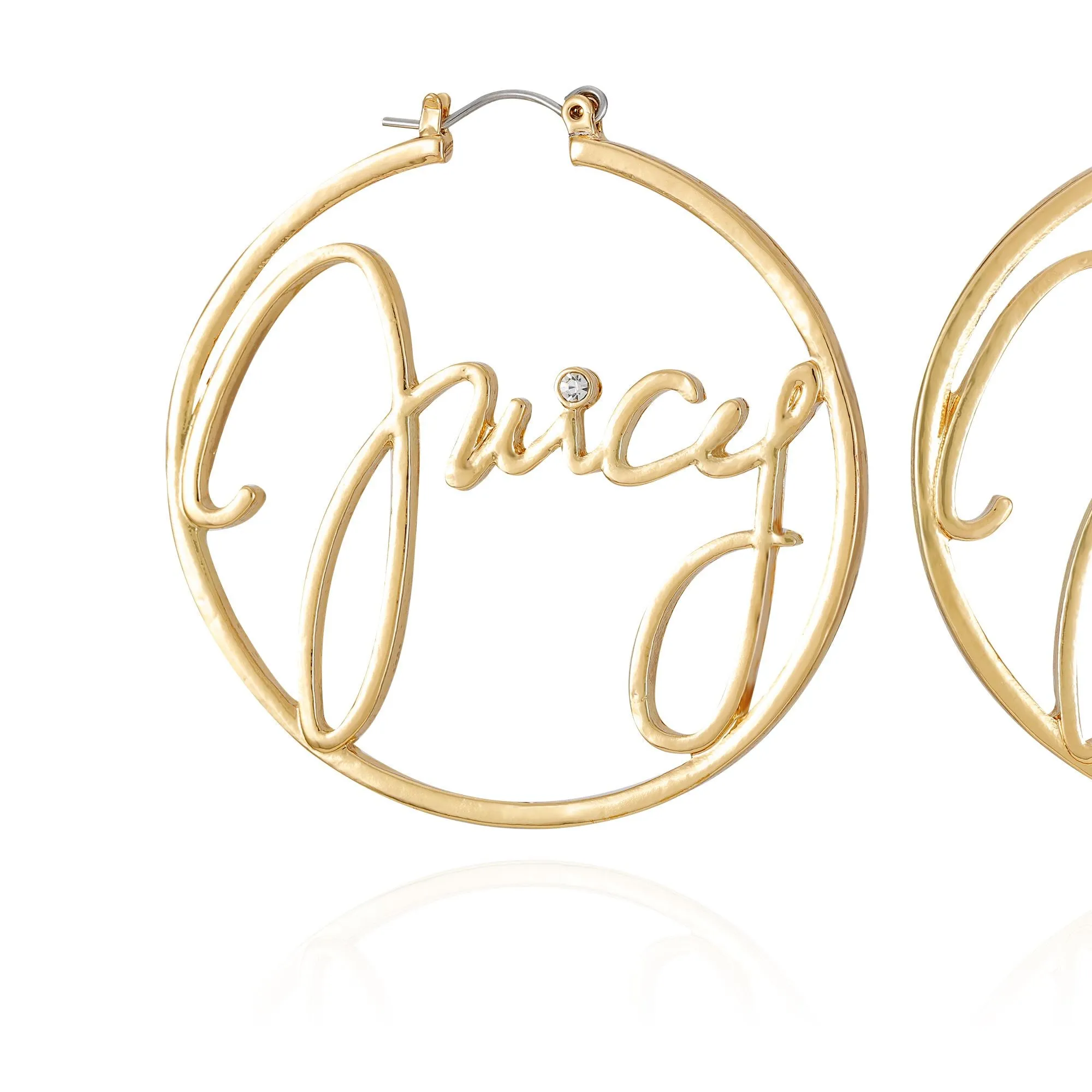 Cursive Hoop Earrings