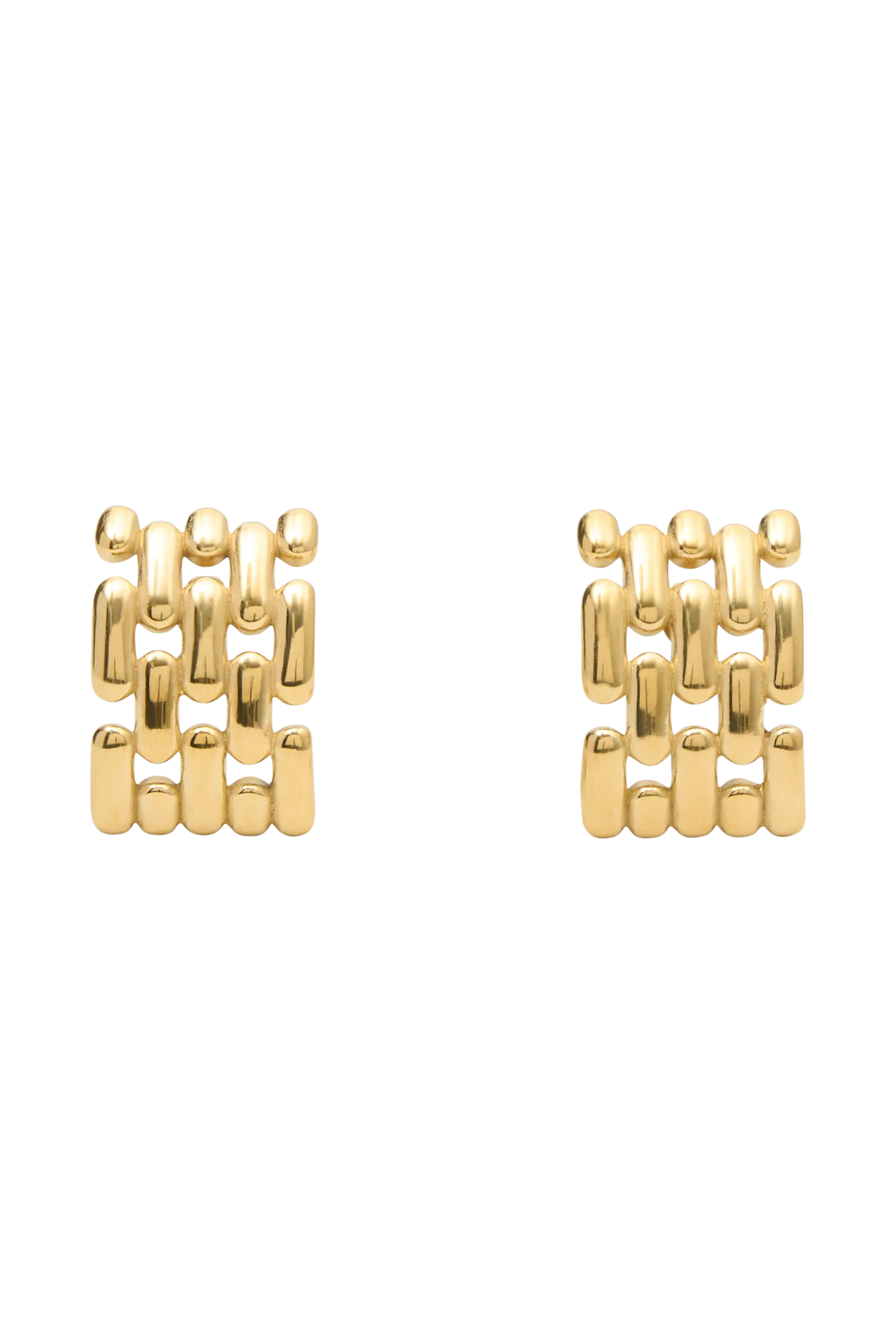 Denise Cross Hatch Earrings - Gold