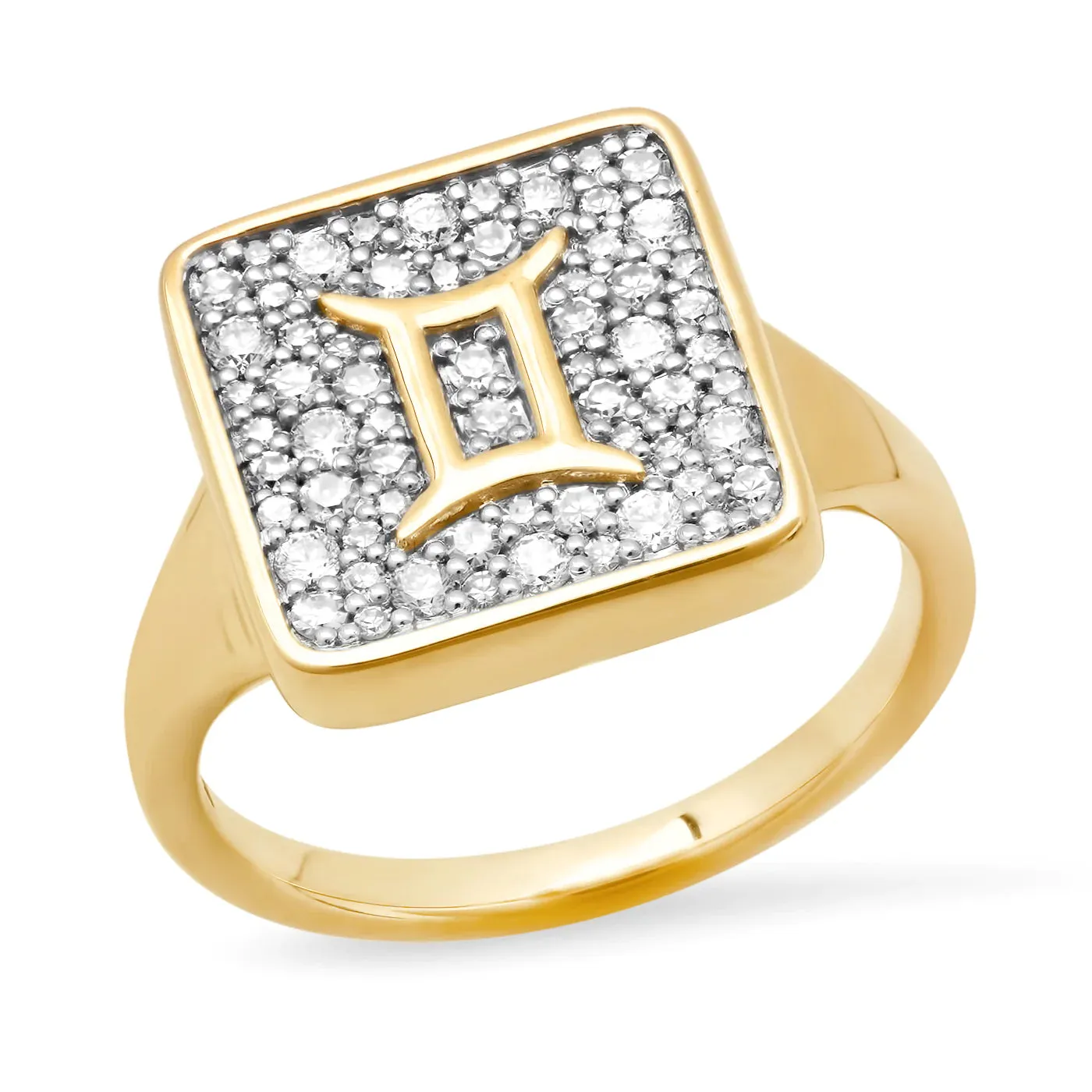 Diamond Zodiac Signet Ring