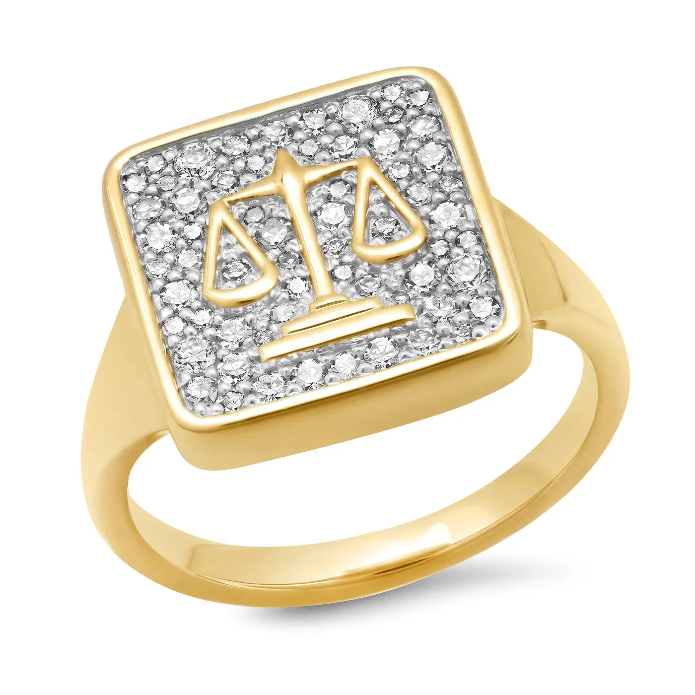 Diamond Zodiac Signet Ring