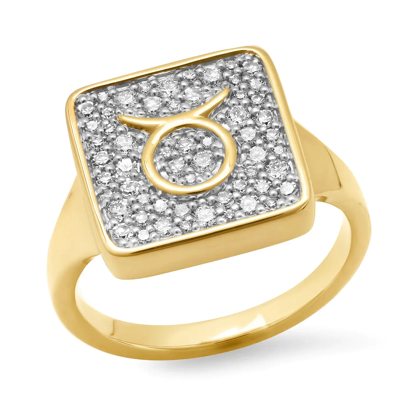 Diamond Zodiac Signet Ring