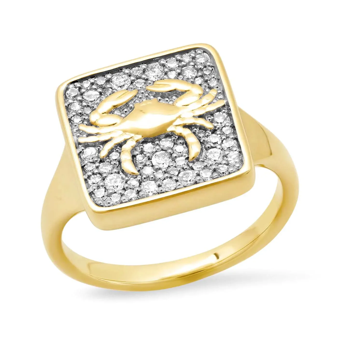 Diamond Zodiac Signet Ring