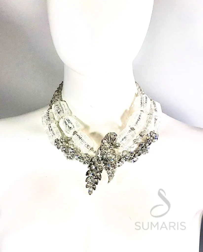 DIAMONDS AND ICE OOAK STATEMENT NECKLACE