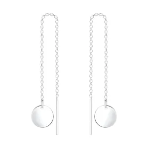 Disc Threader Chain Earrings